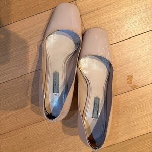 Prada - Square-Toed Beige Block Heel - Size 38
